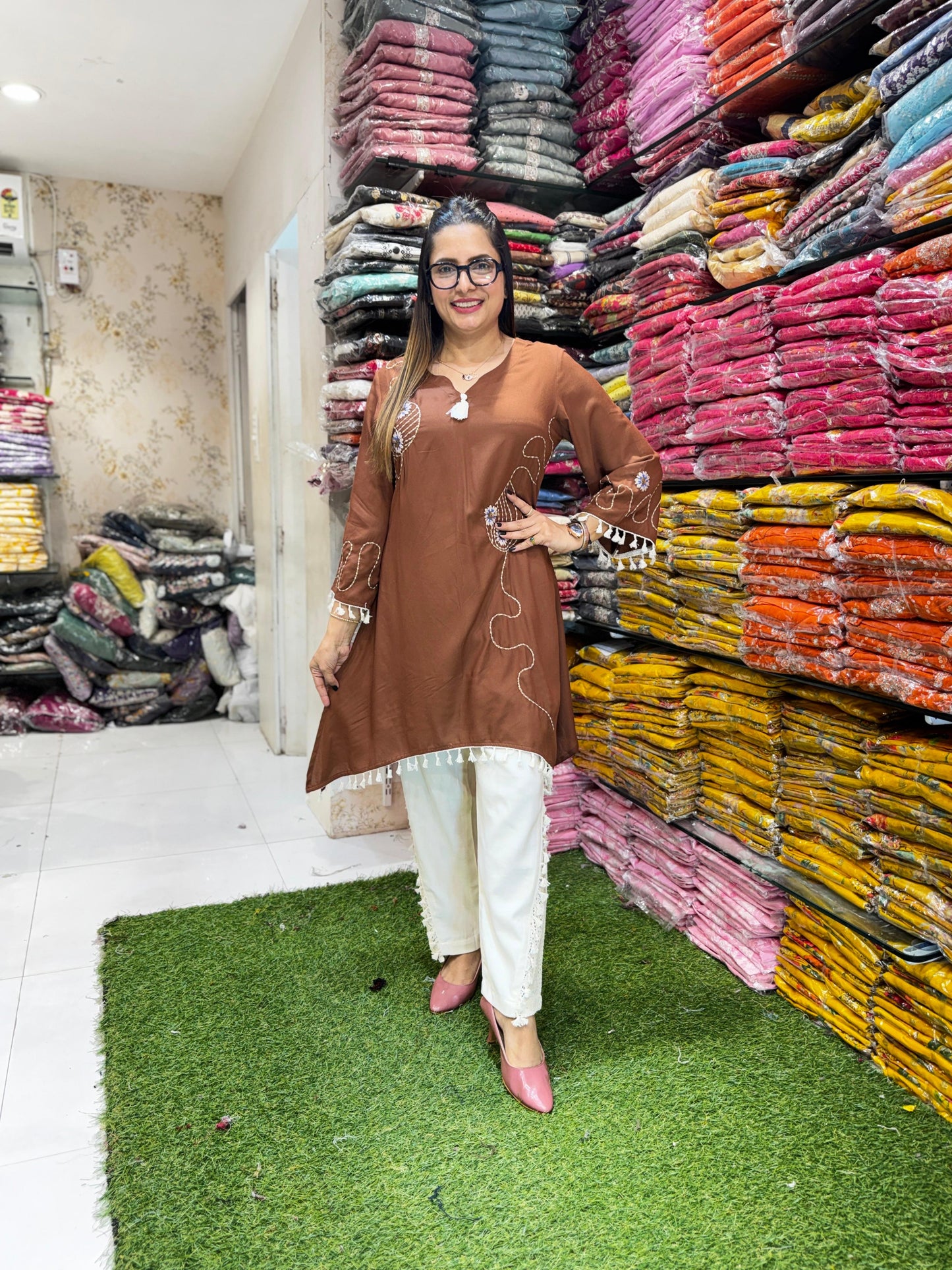 Pure German Rayon Brown 2pc Set