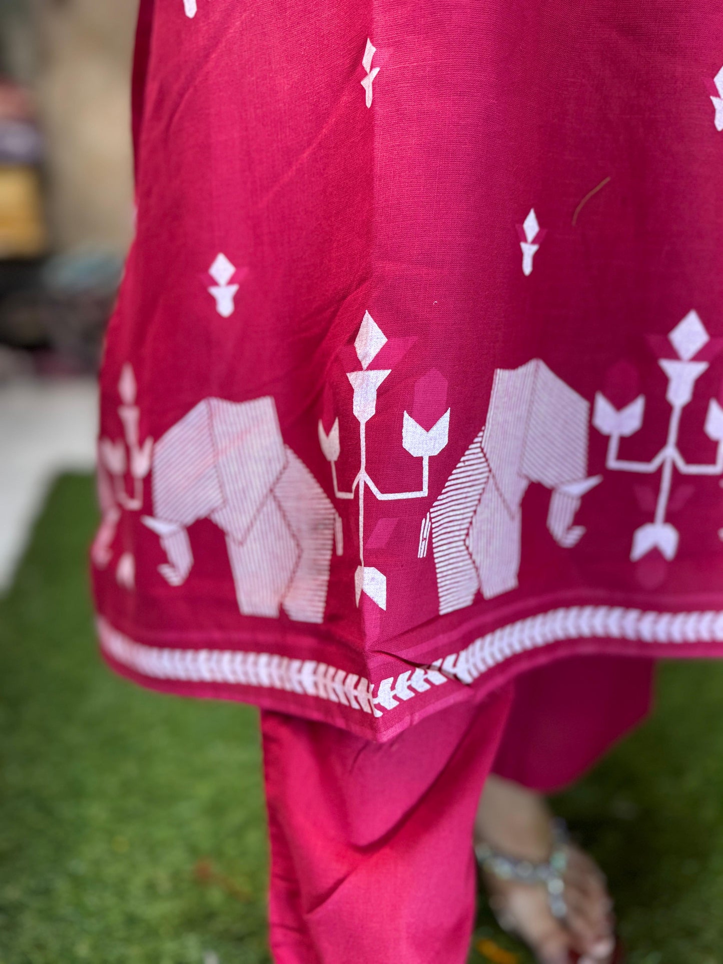 Pure Linen Cotton Maroon 2pc Set