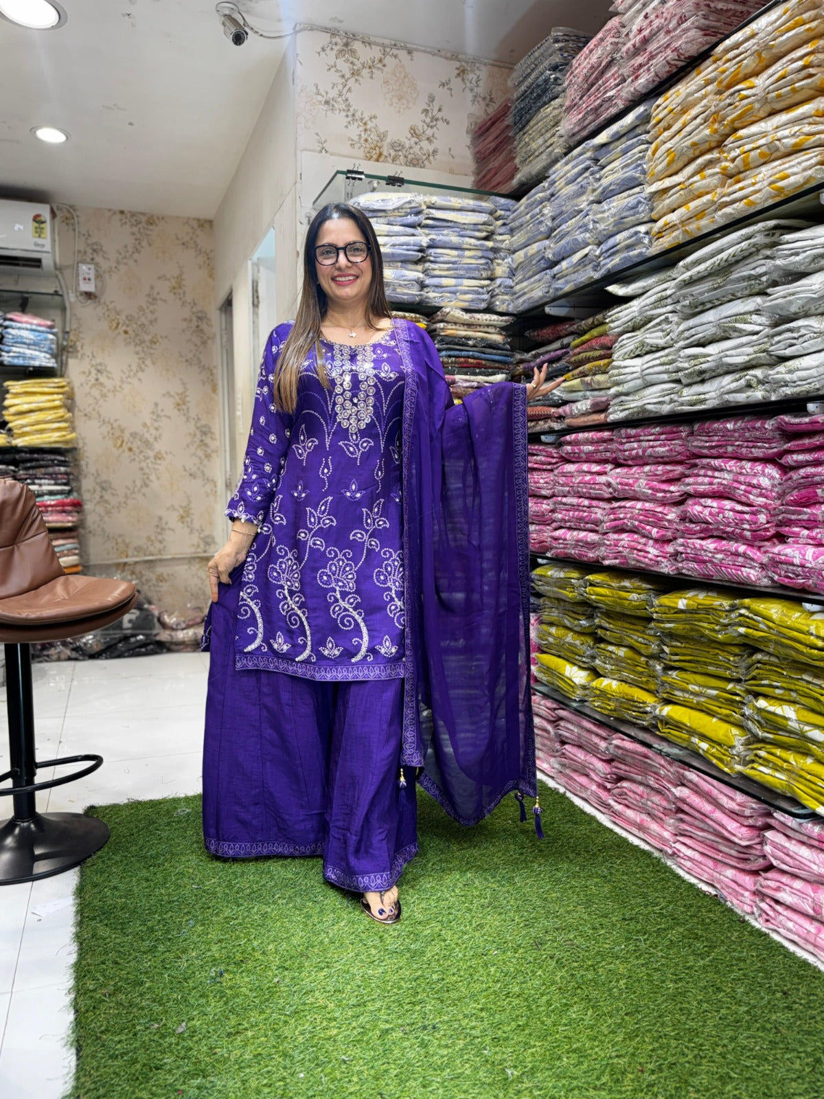 Pure Dola Silk Purple 3pc Set