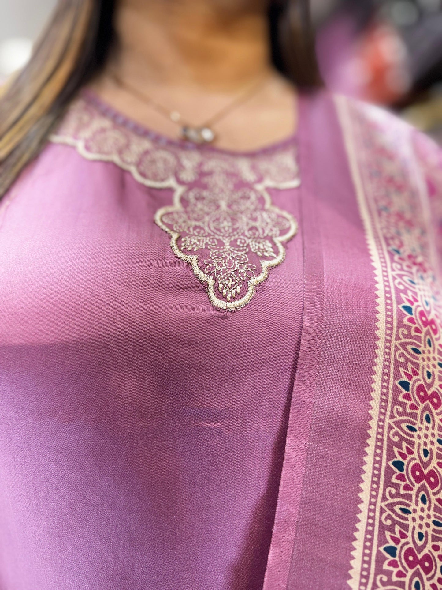 Pure Gaji Silk Onion Pink 3pc Set