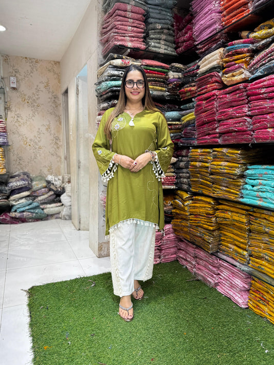 Pure German Rayon Green 2pc Set