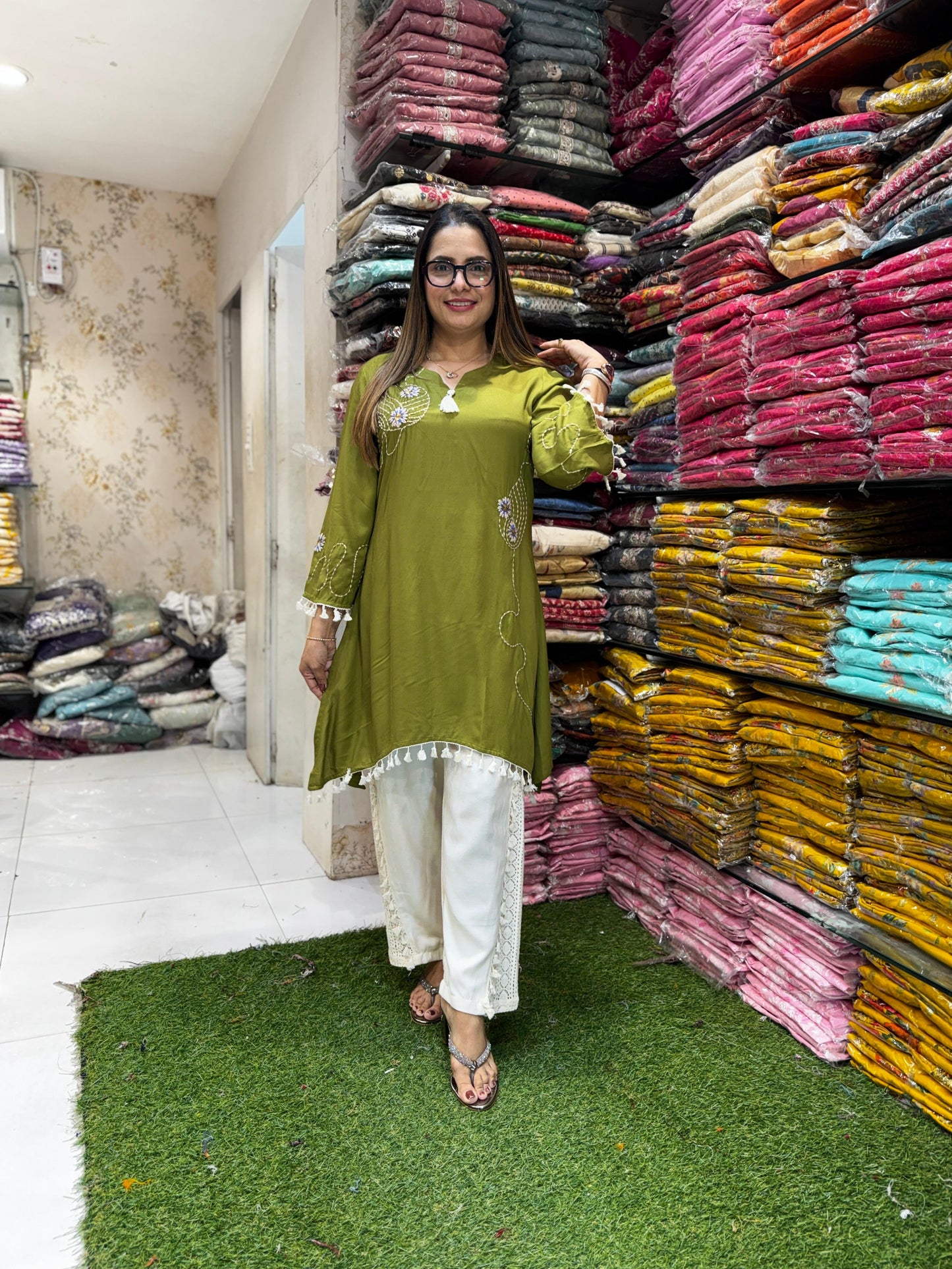 Pure German Rayon Green 2pc Set