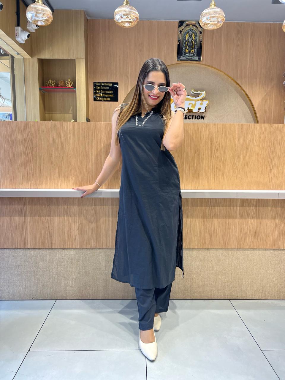 Pure Cotton Black 2pc Set