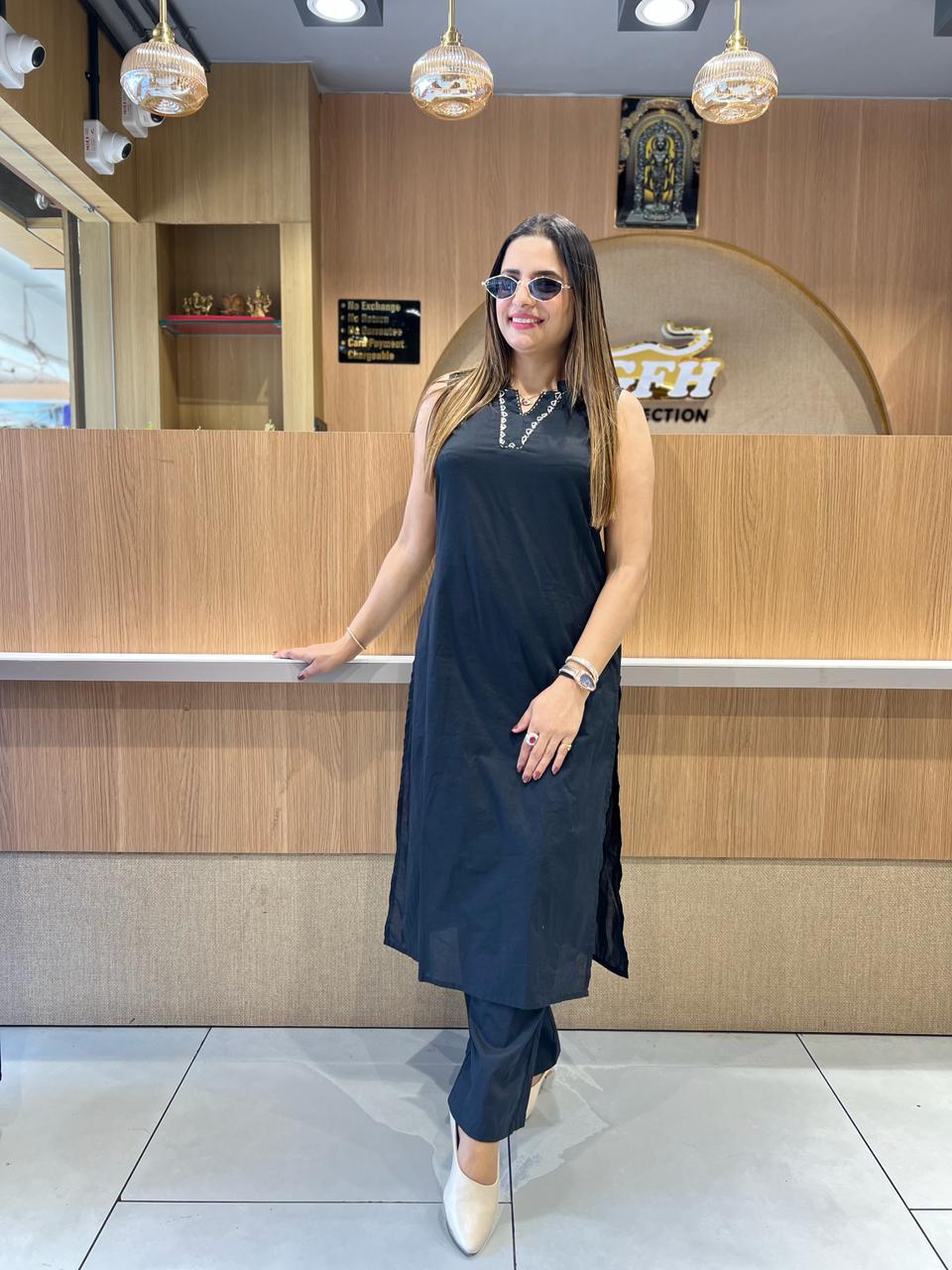 Pure Cotton Black 2pc Set