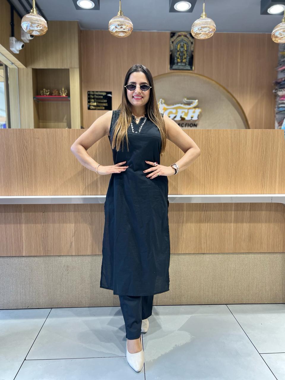 Pure Cotton Black 2pc Set