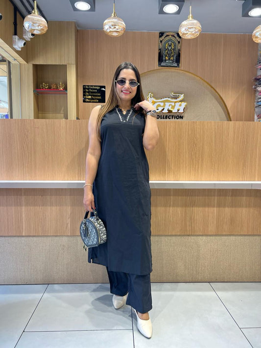 Pure Cotton Black 2pc Set