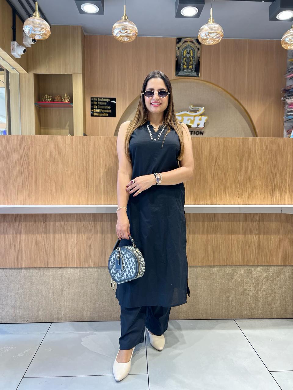 Pure Cotton Black 2pc Set