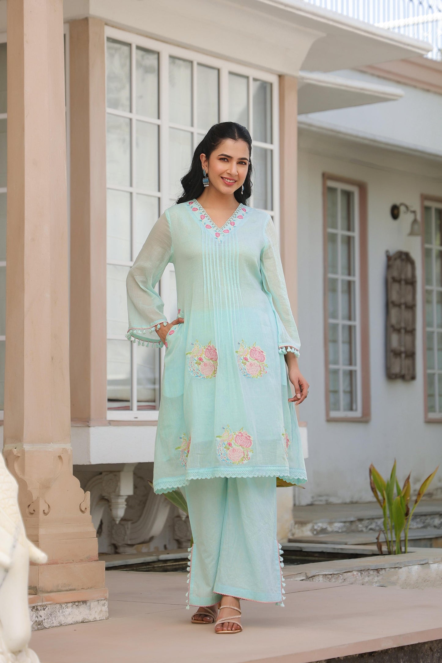 Pure Mull Cotton Pastle Sea Green 2pc Set