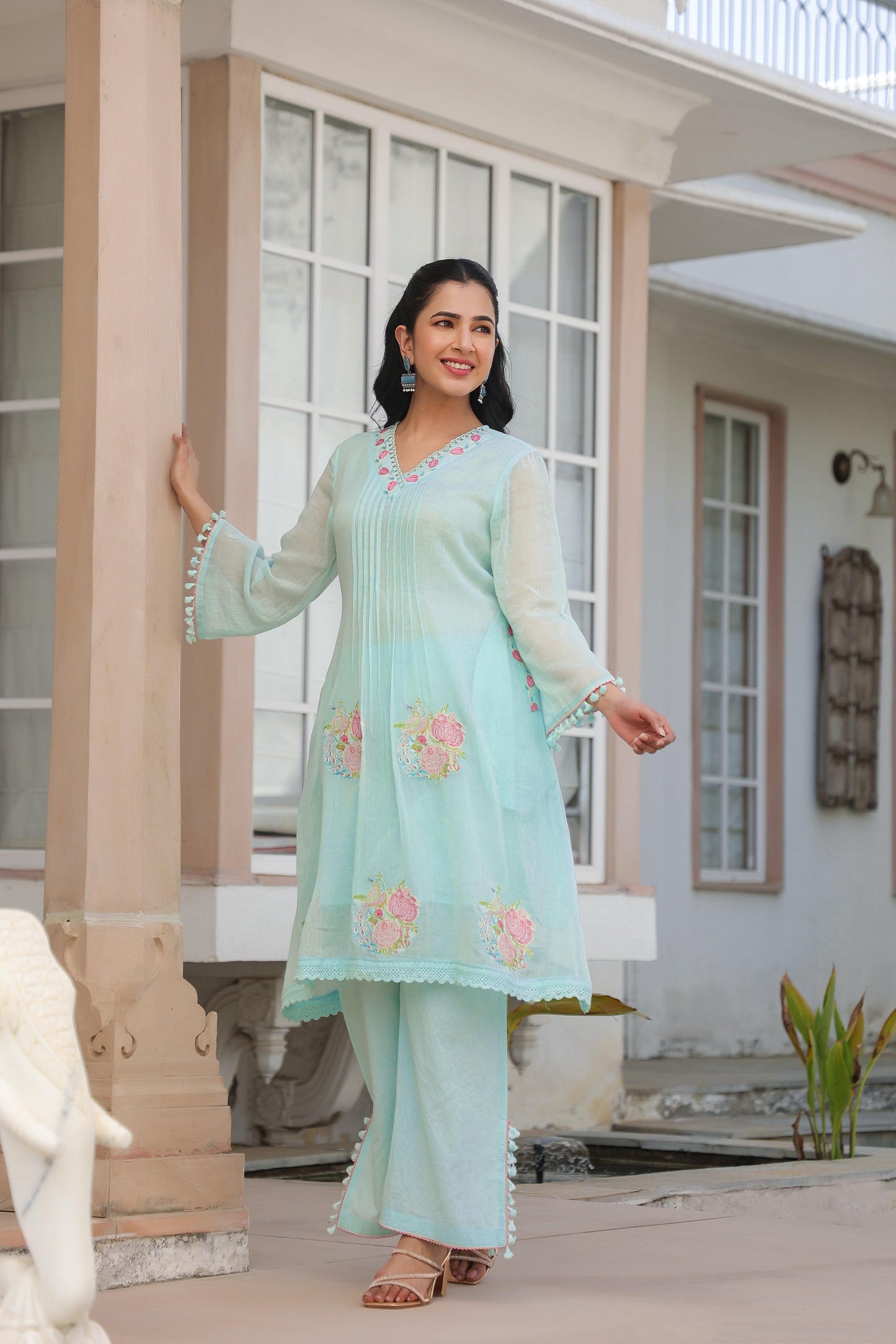 Pure Mull Cotton Pastle Sea Green 2pc Set