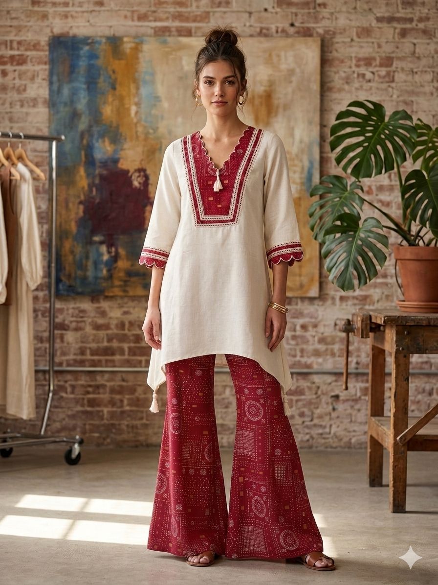 Pure Slub Rayon Off White 2pc Set