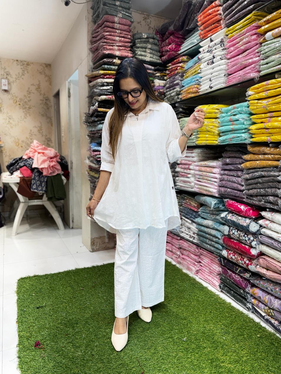 Pure Mull Cotton Pearl White 2pc Set