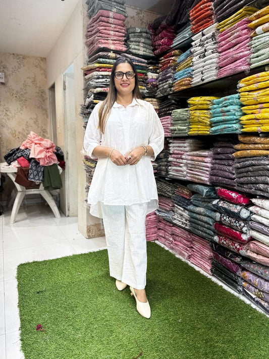 Pure Mull Cotton Pearl White 2pc Set