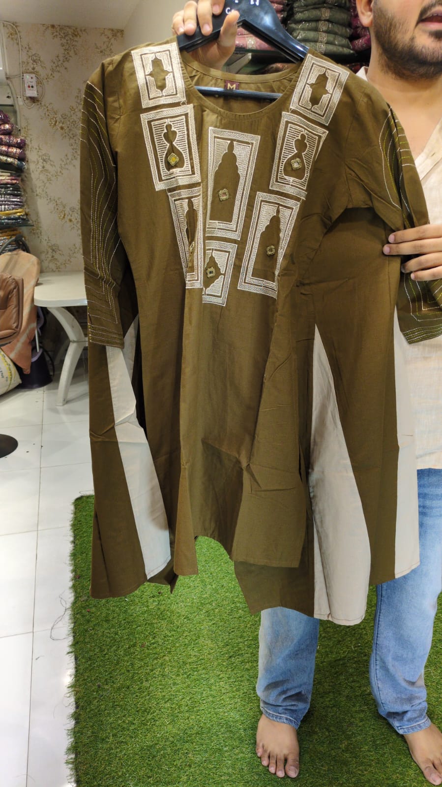 Pure Cotton Mahendi Green 2pc Set