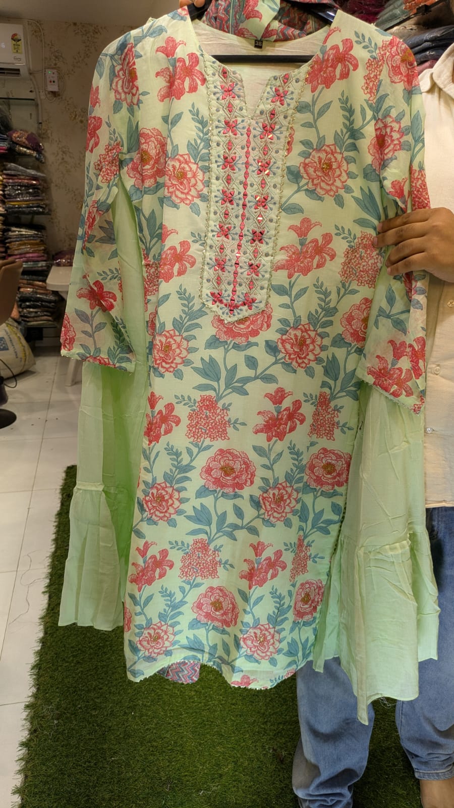 Pure Mull Cotton Sea Green 3pc Set