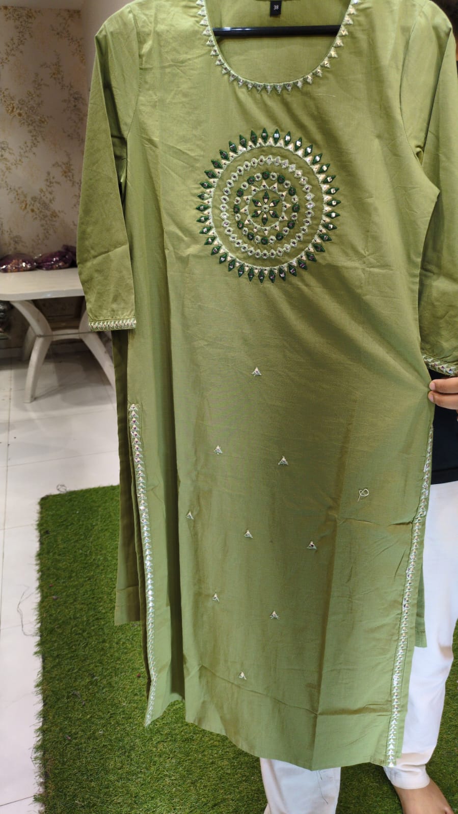 Pure Cotton Pista Green 3pc Set