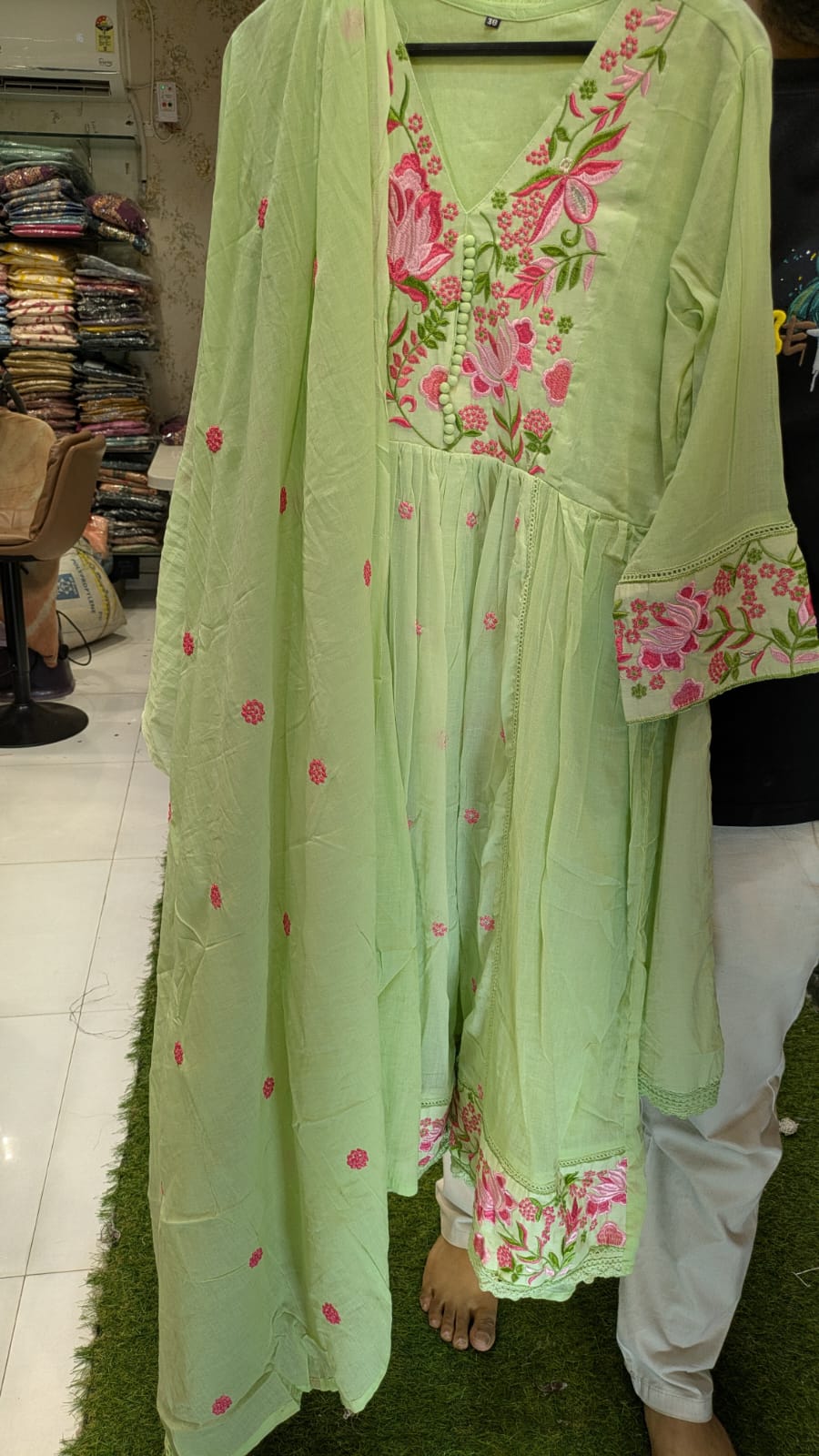 Pure Mull Cotton Green 3pc Set
