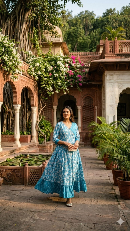 Pure Cotton Firozi Midi