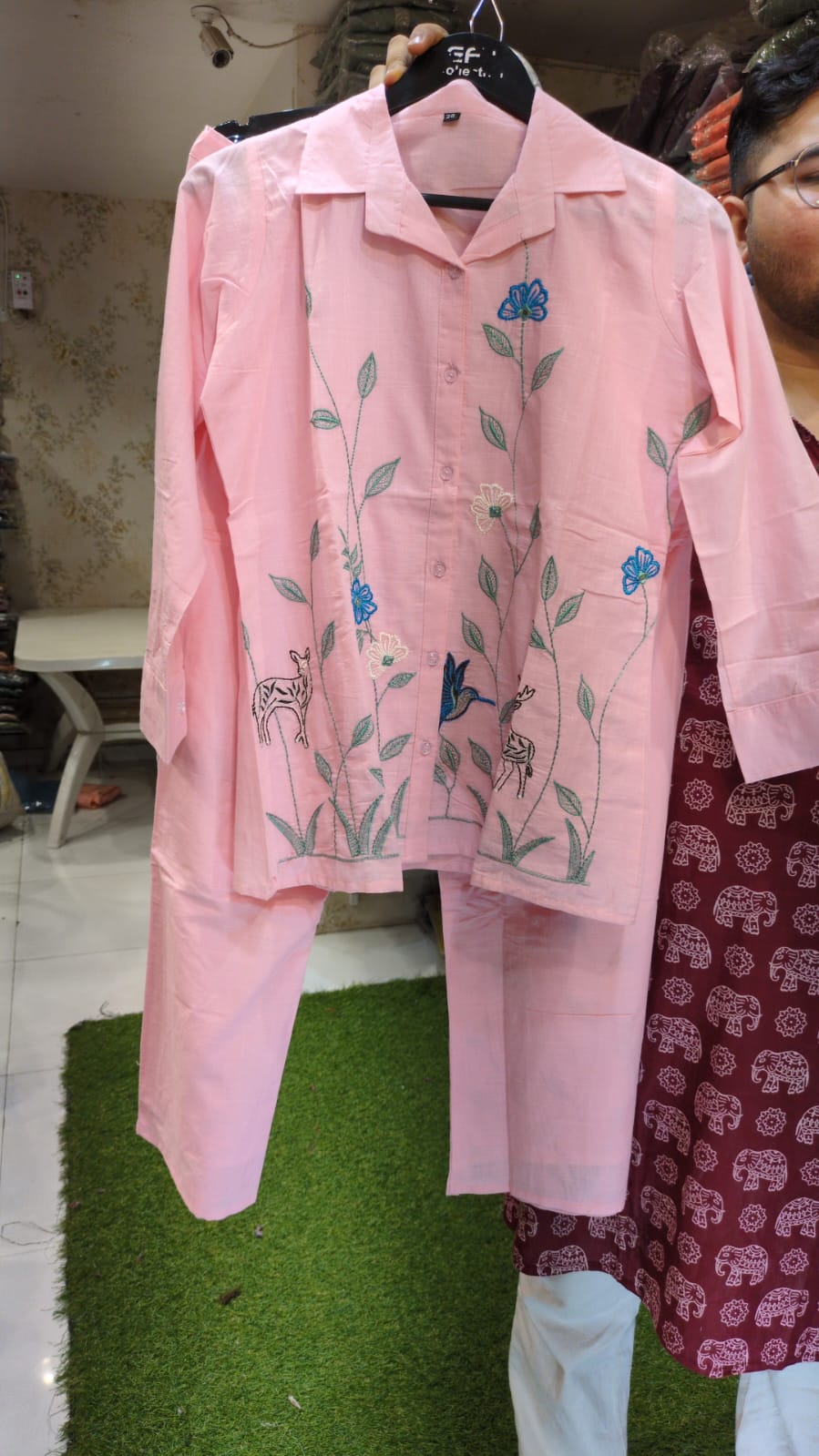 Pure Mull Cotton Baby Pink 2pc Set