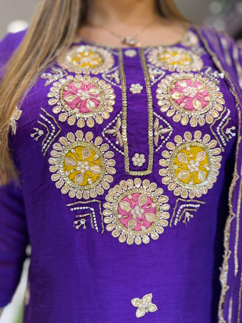 Pure Dola Silk Purple 3pc Set