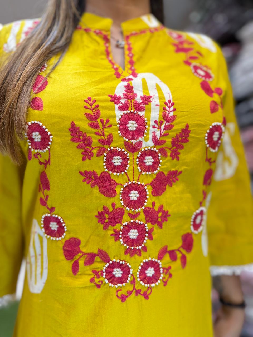 Pure Cotton Yellow Farsi Salwar 2pc Set