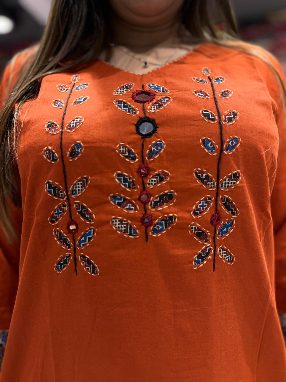 Pure Slub Cotton Orange 2pc Set