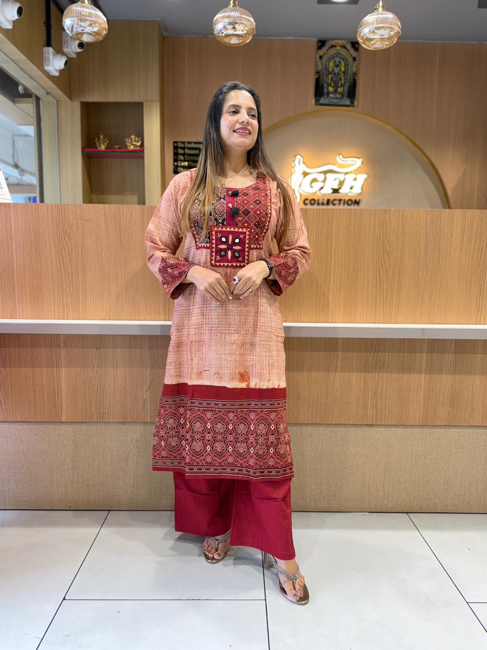 Pure Cotton Light Maroon 2pc Set