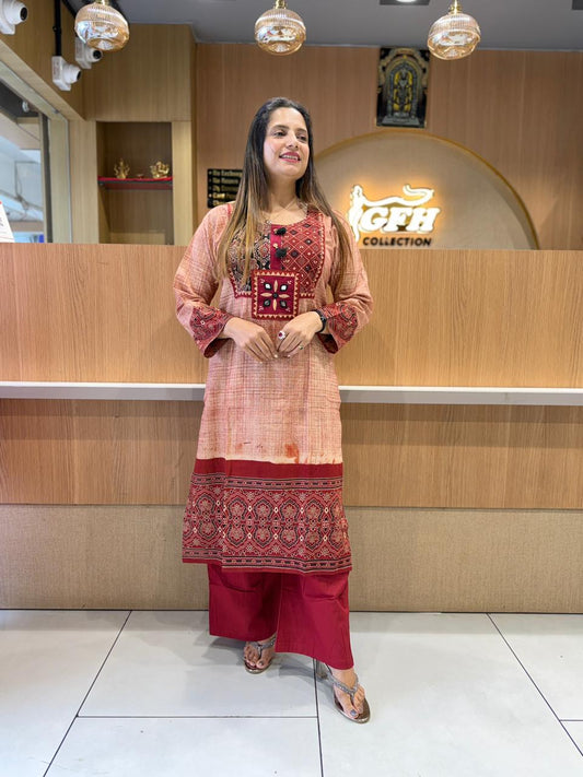Pure Cotton Light Maroon 2pc Set