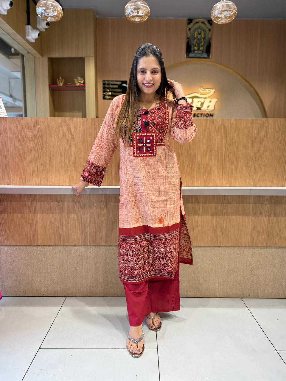 Pure Cotton Light Maroon 2pc Set