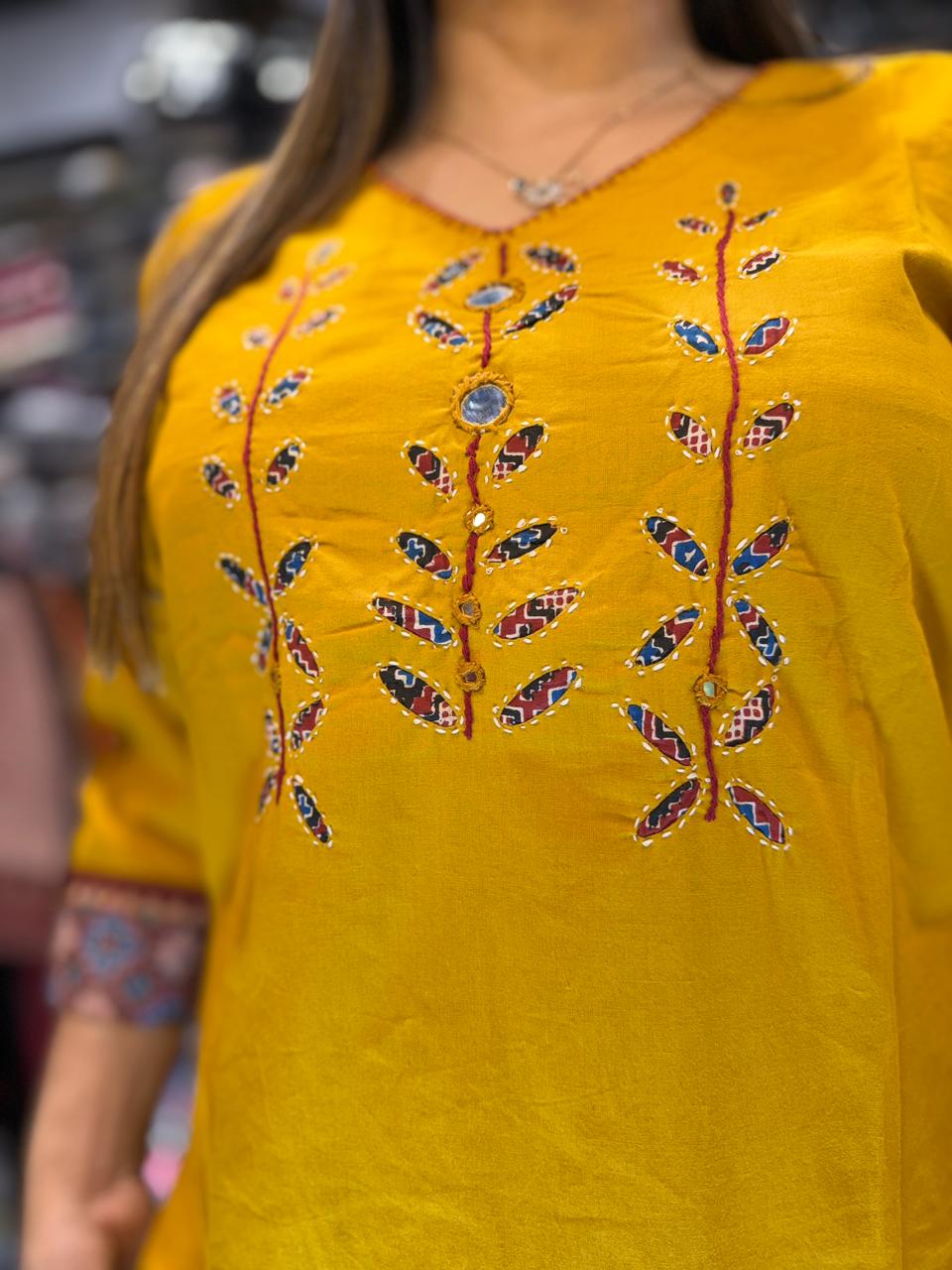 Pure Slub Cotton Mustard Yellow 2pc Set