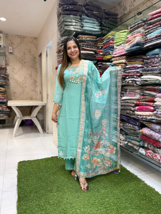 Pure HO Silk Aqua Green 3pc Set