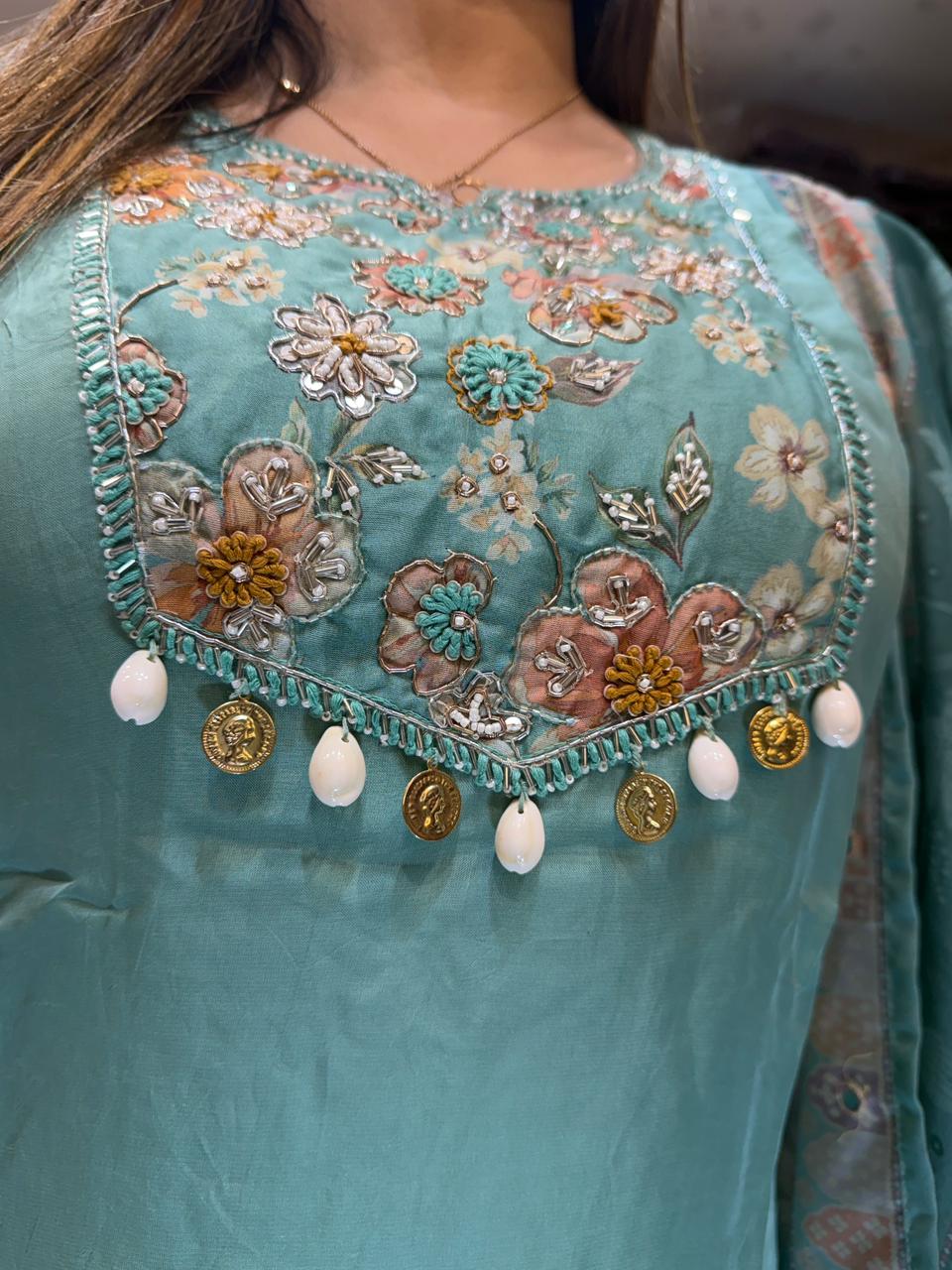 Pure HO Silk Aqua Green 3pc Set