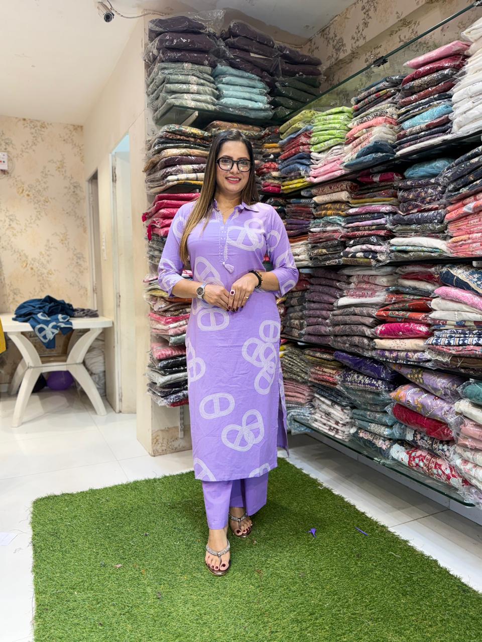 Pure Cotton Purple 2pc Set
