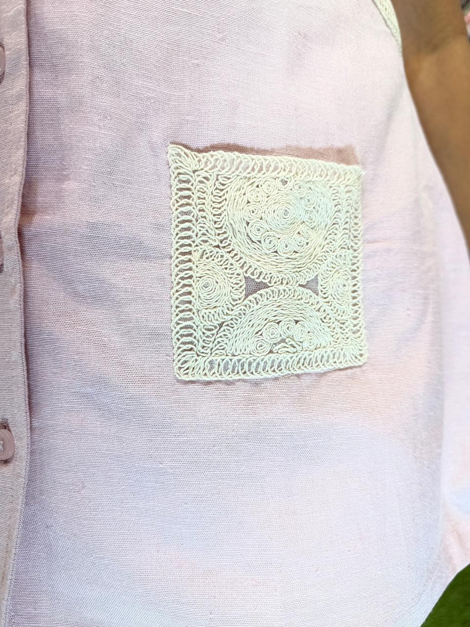 Pure Linen Cotton Pink 2pc Set