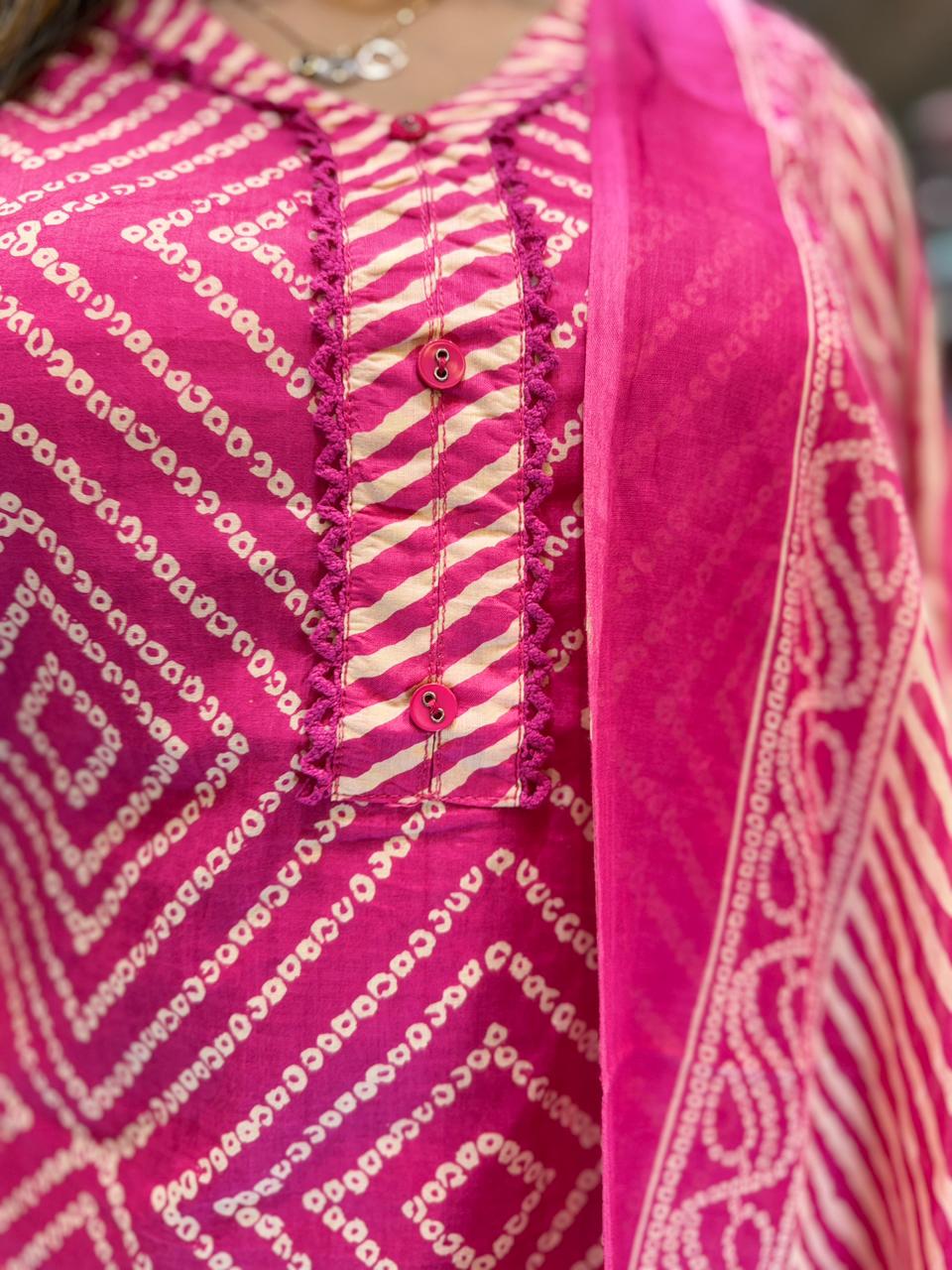 Pure Cotton Pink Farsi Salwar 3pc Set