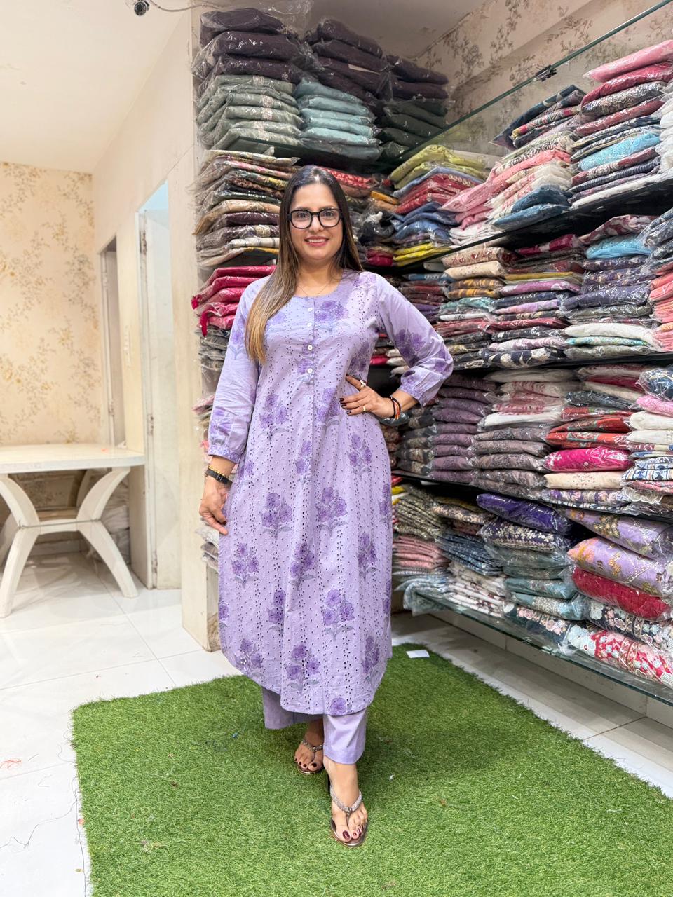 Pure Cotton Purple 2pc Set