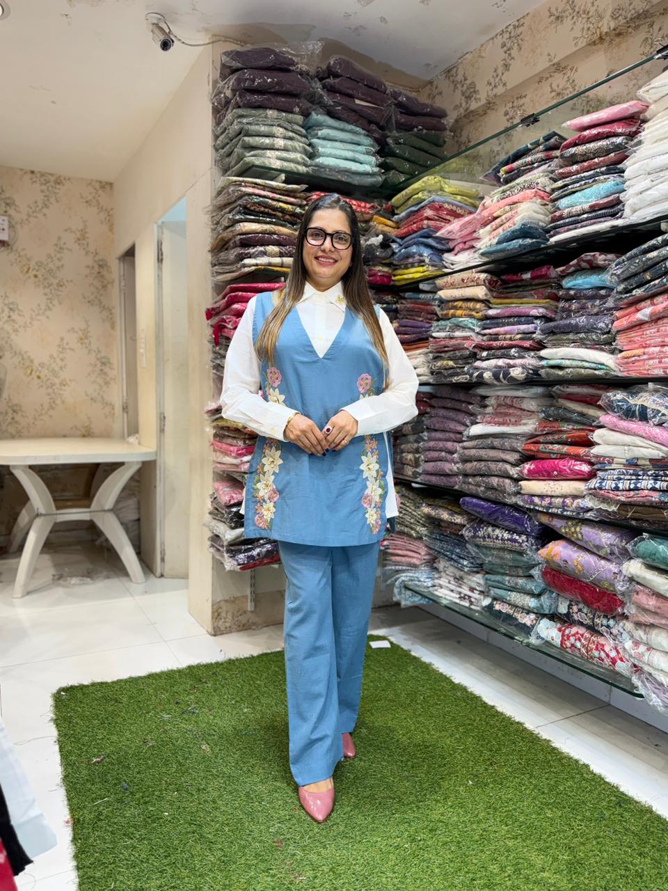 Pure Linen Blue 3pc Set