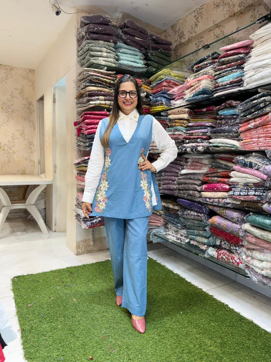 Pure Linen Blue 3pc Set