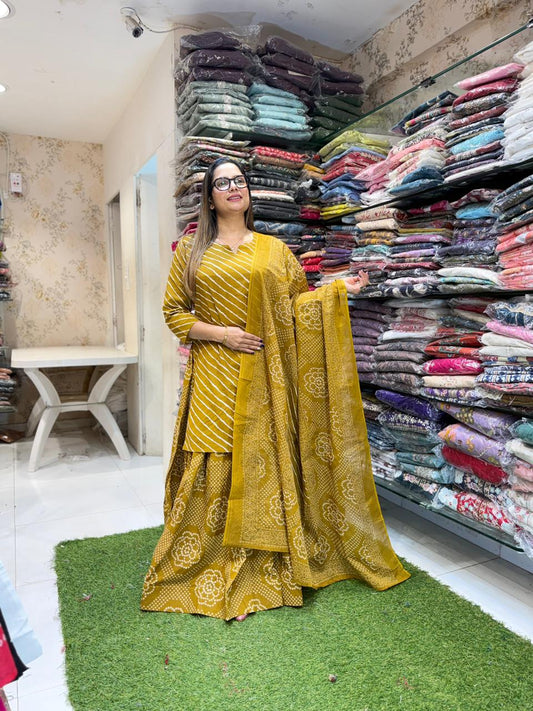 Pure Cotton Mustard Yellow 3pc Set