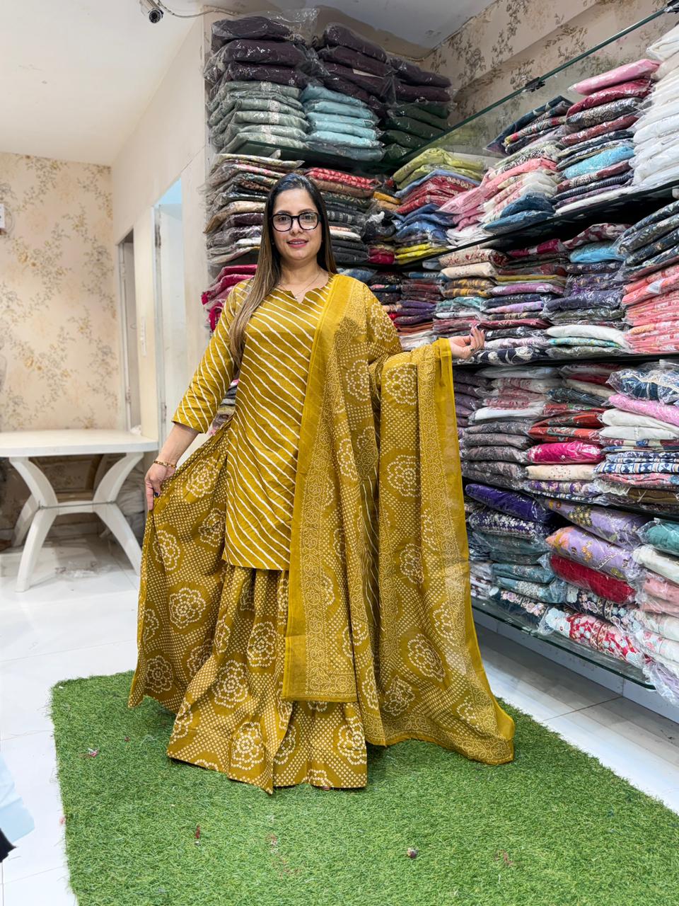Pure Cotton Mustard Yellow 3pc Set