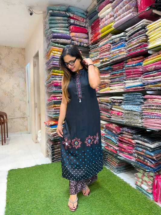 Pure Gaji Silk Black 2pc Set