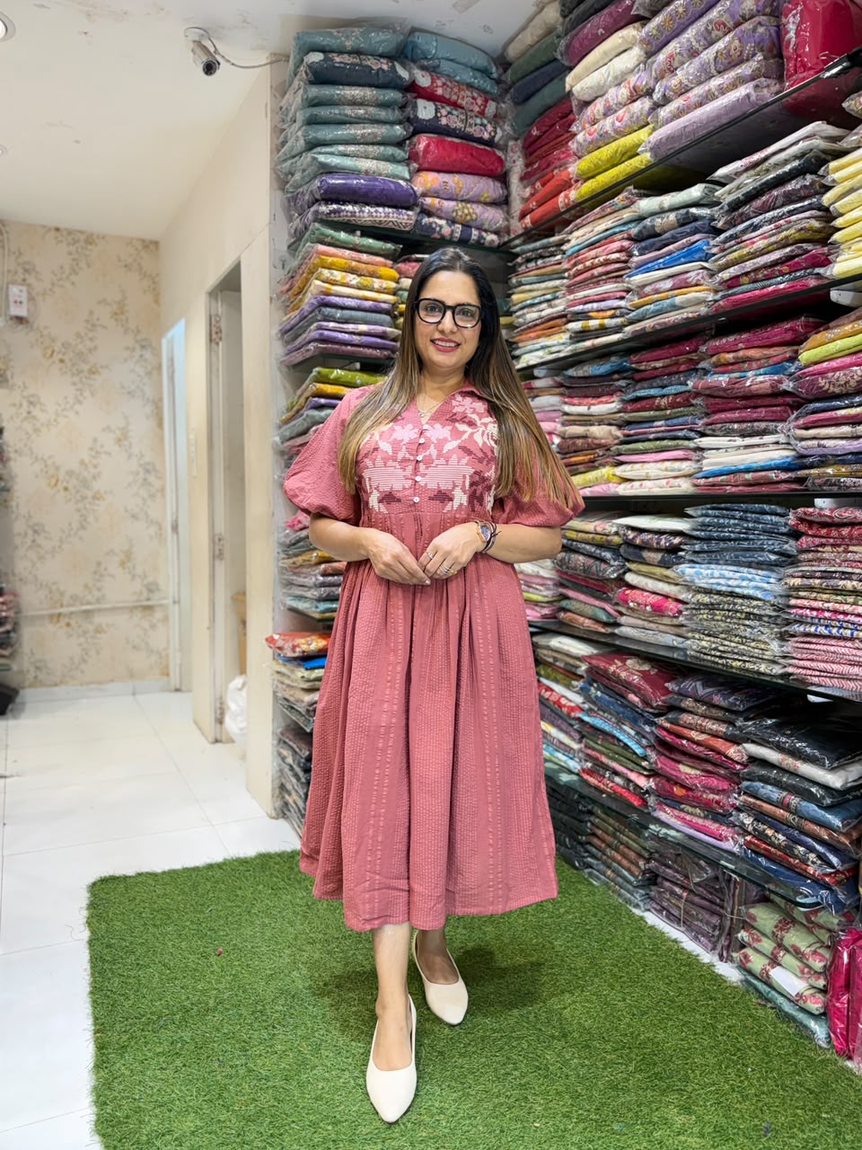 Pure Bubbles Cotton Peenut Midi