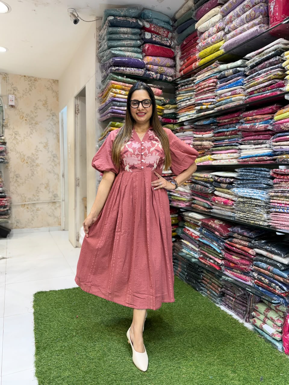 Pure Bubbles Cotton Peenut Midi