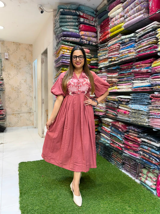 Pure Bubbles Cotton Peenut Midi