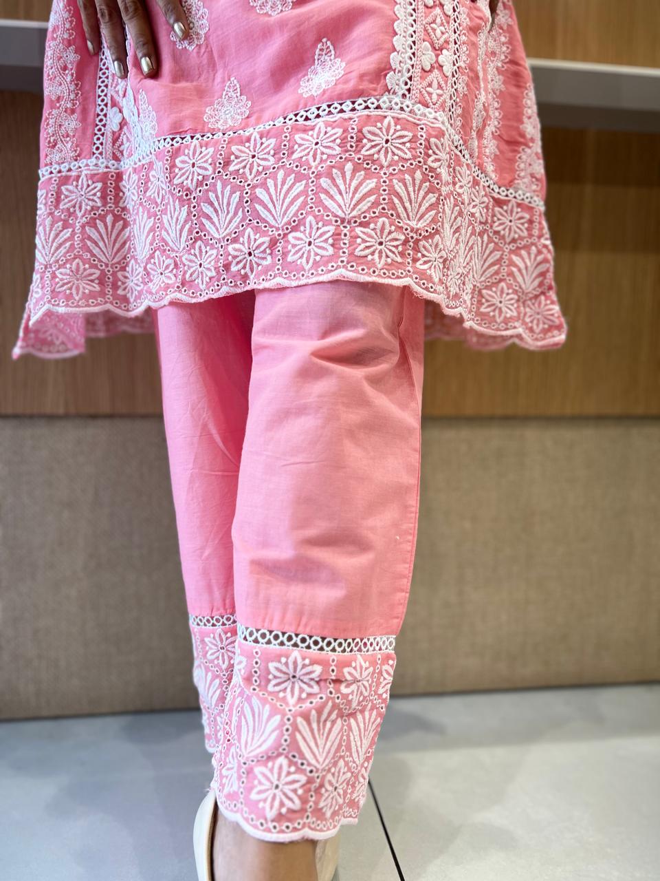 Pure Mull Cotton Peach Pink 2pc Set