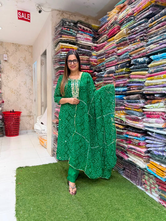 Pure Georgette Green 3pc Set
