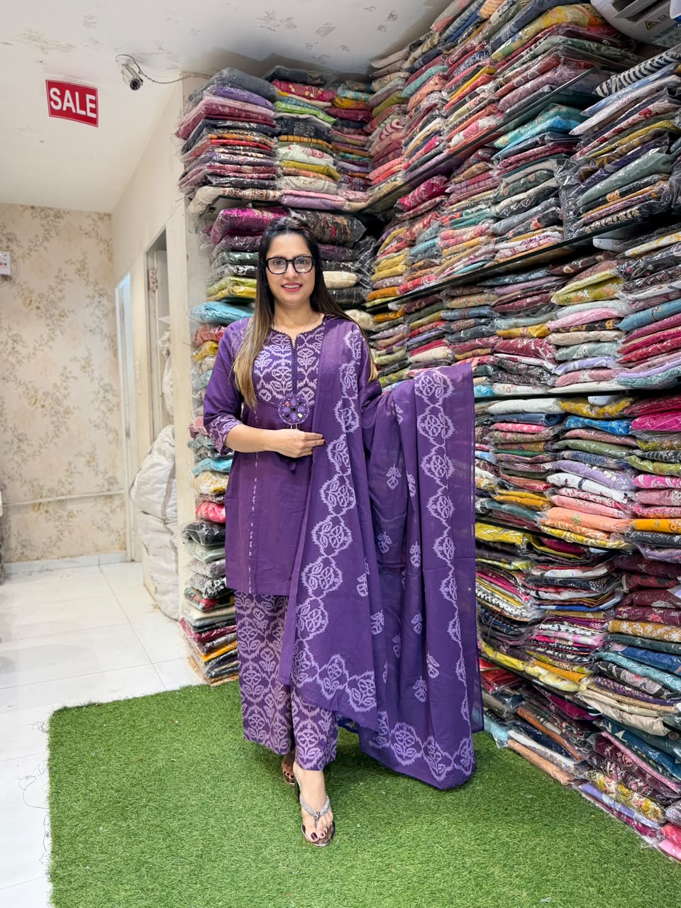Pure Cotton Purple 3pc Set