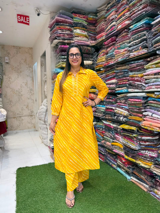 Pure Cotton Yellow 2pc Set
