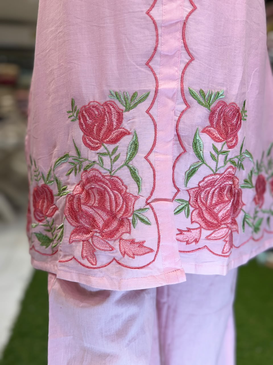 Pure Mull Cotton Baby Pink 2pc Set
