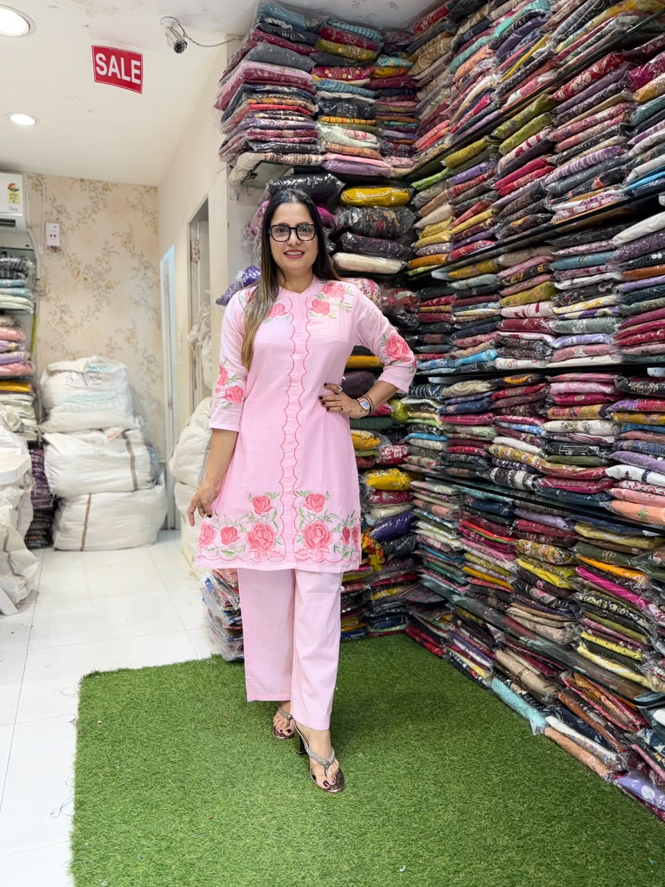 Pure Mull Cotton Baby Pink 2pc Set