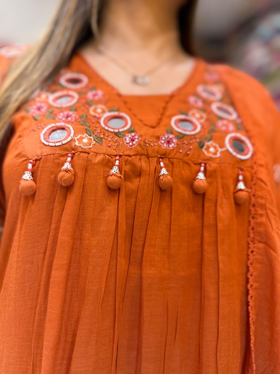 Pure Mull Cotton Orange 3pc Set